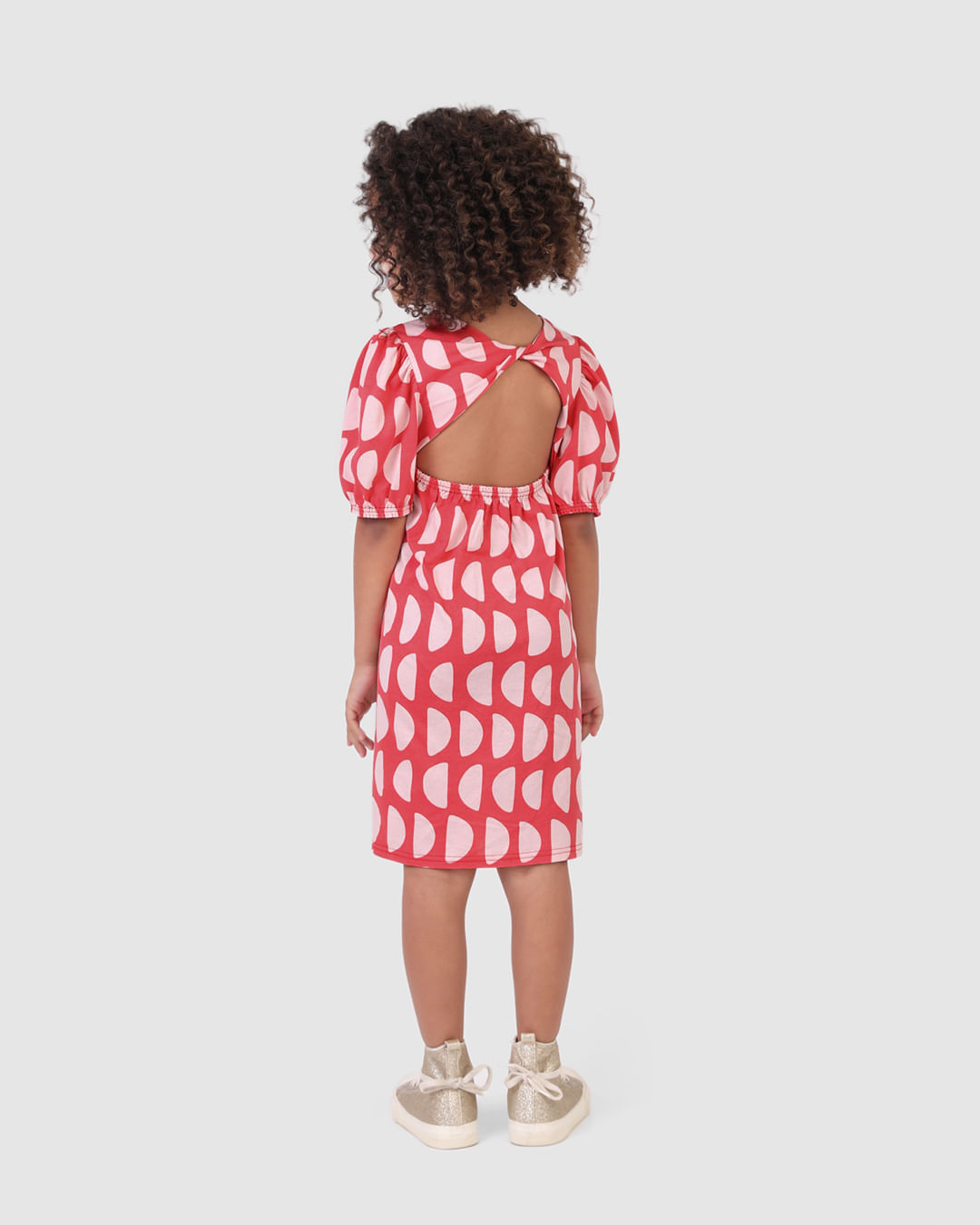 Vestido Infantil Midi Reto Estampa Abstrata Em Algodão Malwee Kids - Imagem 3