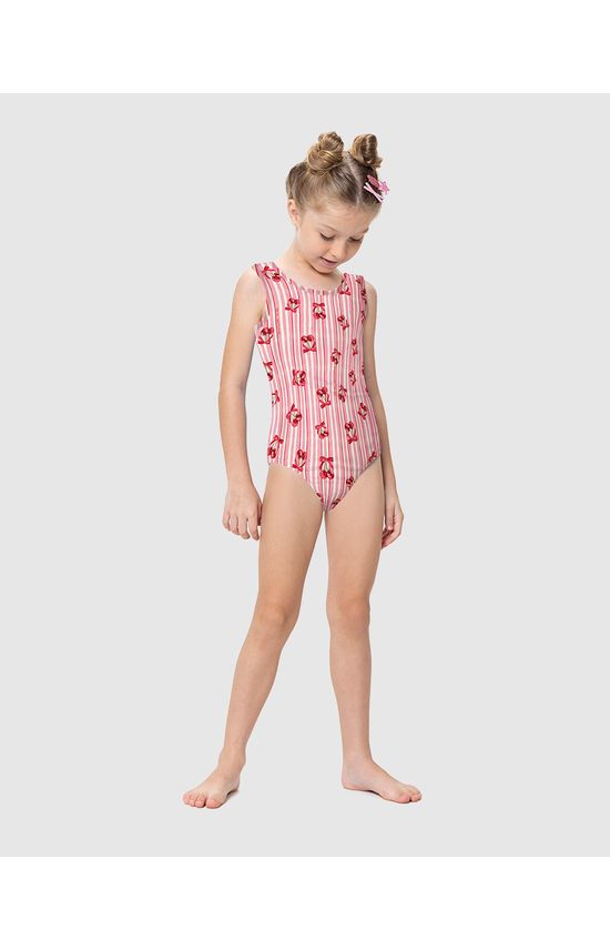 Maiô Infantil Menina Estampado Em Malha UV50+ Malwee Kids