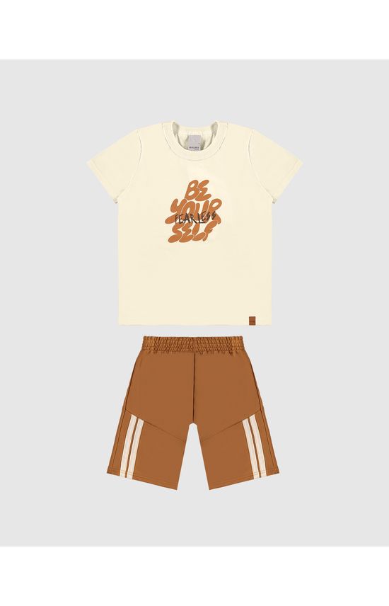 Conjunto Infantil Menino Be Yourself Fearless Em Algodão Malwee Kids
