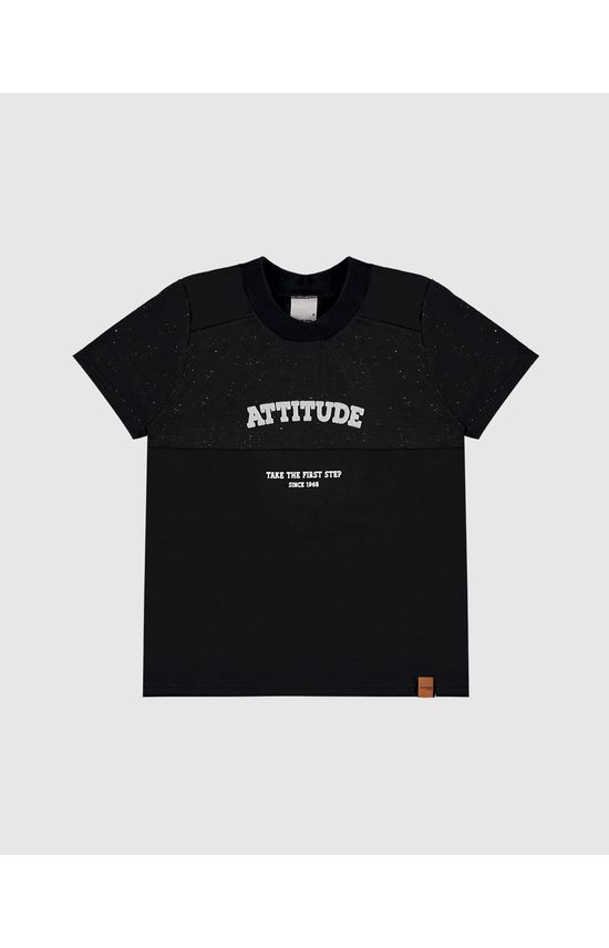 Camiseta Infantil Menino Estampa Attitude Aveludada Em Algodão Malwee Kids
