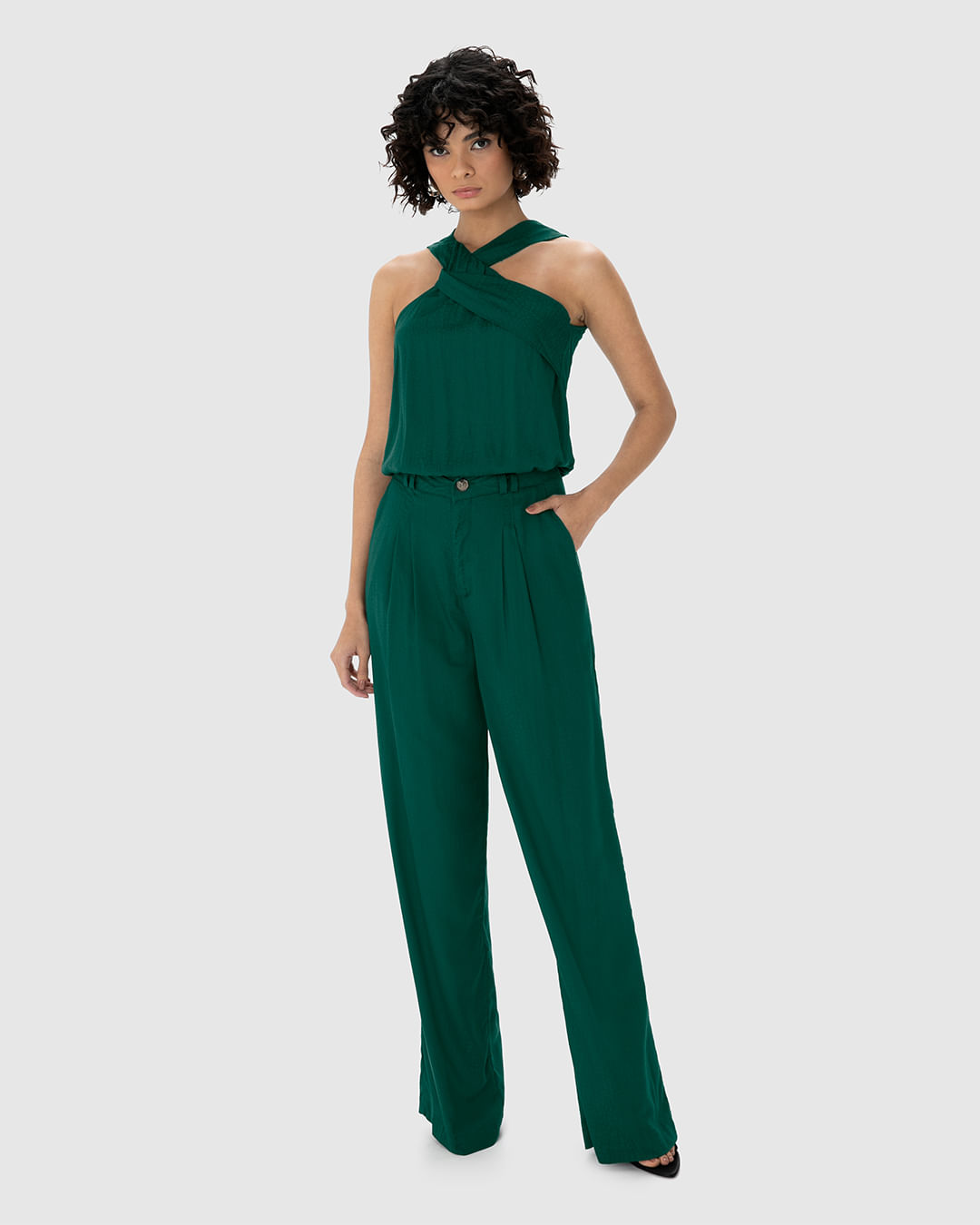 Blusa Balonê Feminina Decote Torcido Em Malha Jacquard - ENFIM