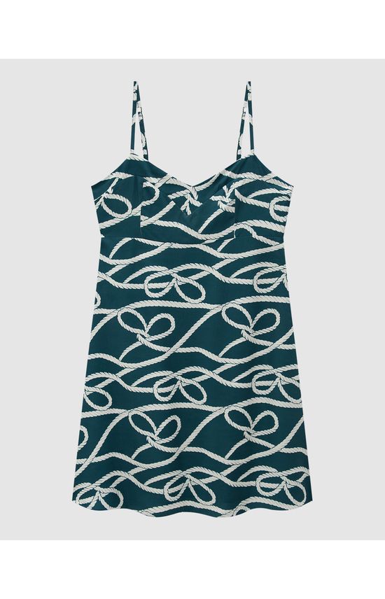 Vestido Feminino Evasê Estampa Navy Em Viscose - ENFIM