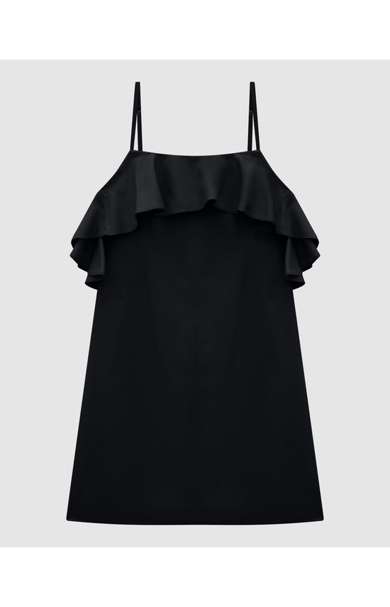 Vestido Feminino Evasê Babados Em Crepe - ENFIM