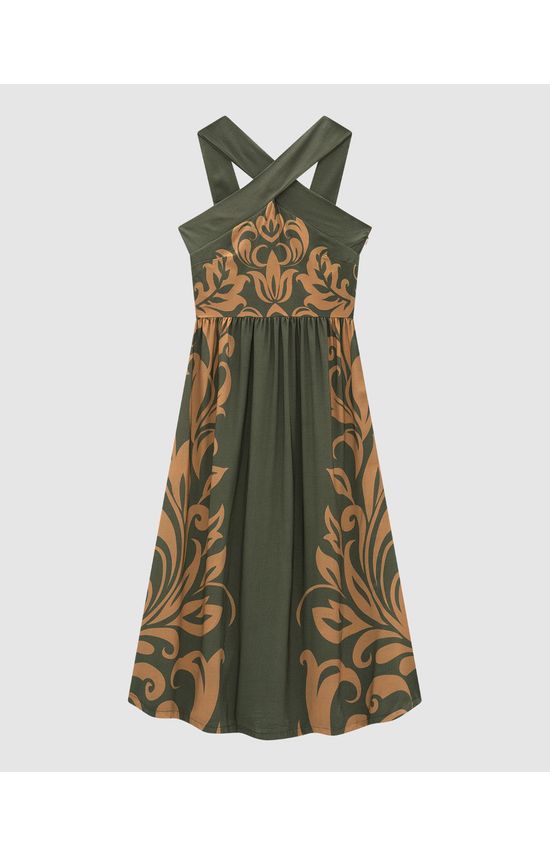 Vestido Midi Feminino Decote Transpassado Em Viscose - ENFIM