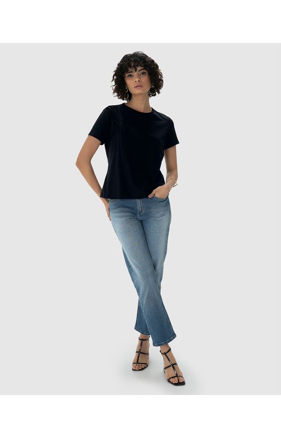 T-Shirt Feminina Slim Detalhe Torção Frontal Em Algodão - ENFIM