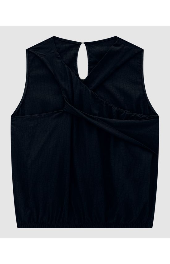 Blusa Balonê Feminina Decote Torcido Em Malha Jacquard - ENFIM