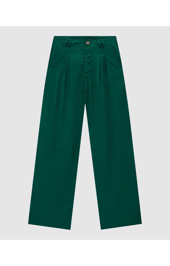 Calça Alfaiataria Feminina Pregas Frontais Em Tecido Jacquard - ENFIM