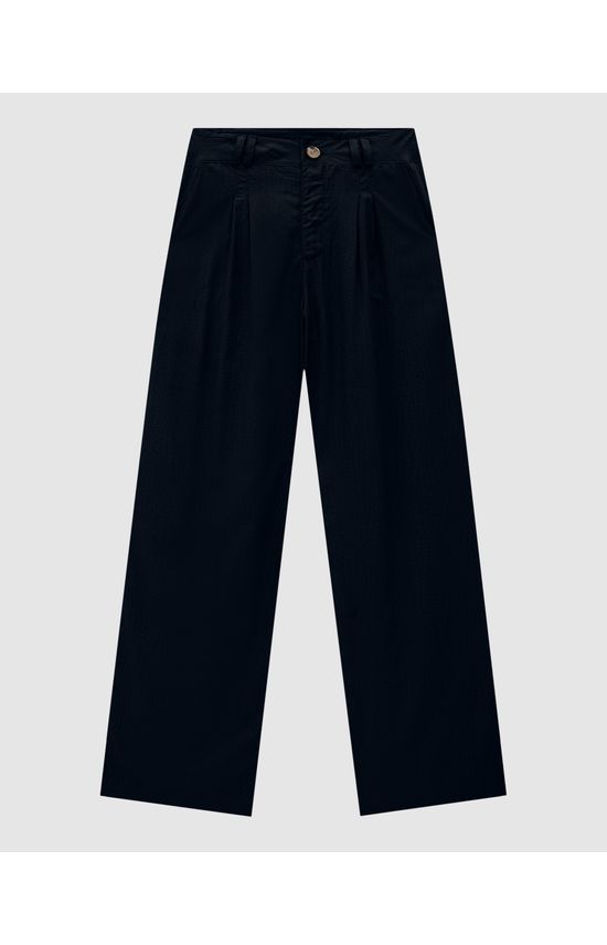 Calça Alfaiataria Feminina Pregas Frontais Em Tecido Jacquard - ENFIM
