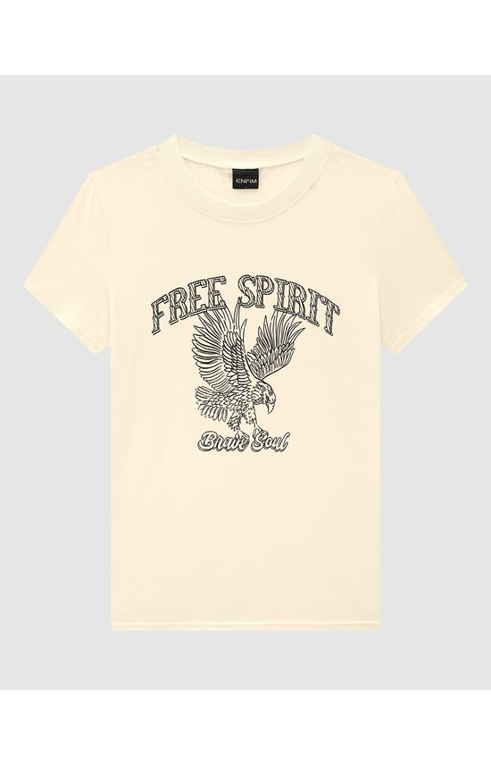 T-Shirt Feminina Slim Free Spirit Brave Soul Em Algodão - ENFIM