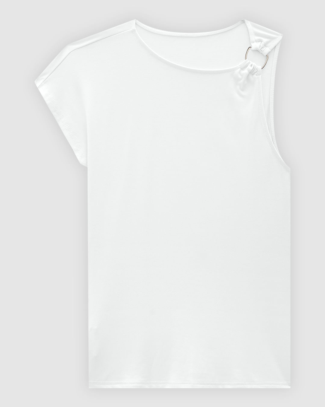 Blusa Feminina Assimétrica Argola Frontal Em Viscose Stretch - ENFIM - Imagem 3