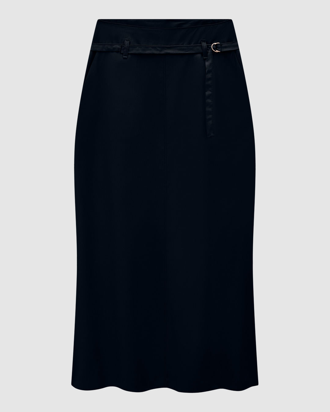 Saia Midi Feminina Evasê Com Cinto Em Crepe - ENFIM - Imagem 2