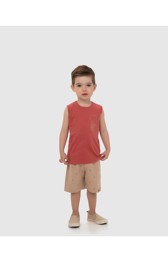 Conjunto Menino Regata Estampa Com Puff Em Algodão - Carinhoso
