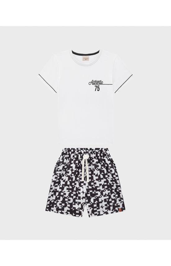 Conjunto Menino Camiseta Authentic 75 Em Algodão - Carinhoso