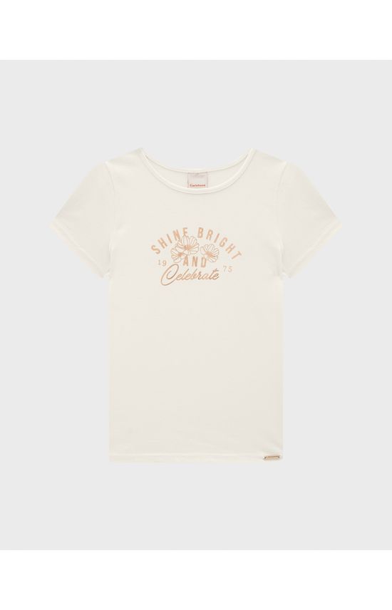 Blusa Menina Estampa Lettering Em Algodão - Carinhoso