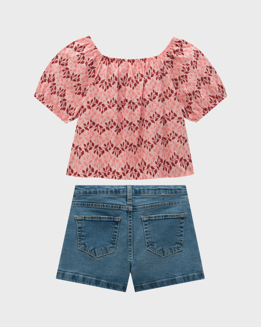 Conjunto Menina Blusa Em Tecido Bordado - Carinhoso - Imagem 20