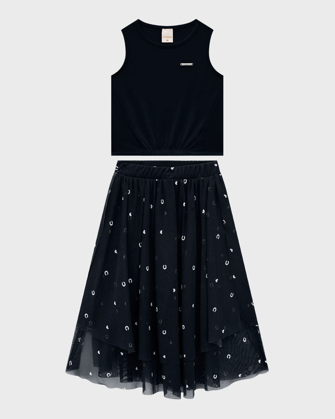 Conjunto Menina Blusa E Saia Midi Em Tule - Carinhoso - Imagem 22