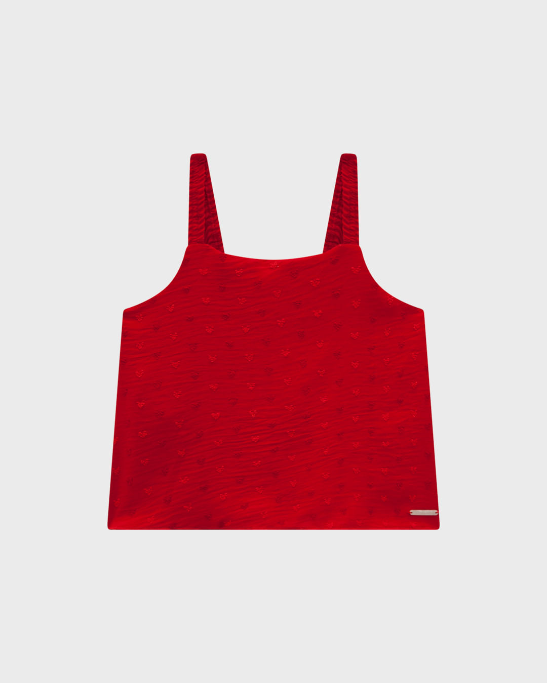 Conjunto Menina Regata E Shorts Saia Em Plumetis Coração - Carinhoso