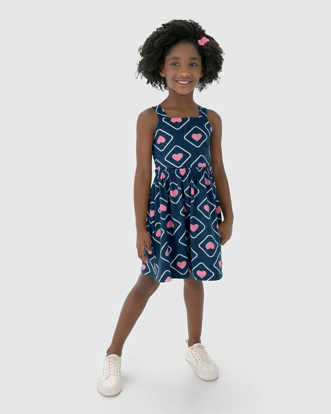 Vestido Infantil Acinturado Decote Reto Em Algodão Malwee Kids