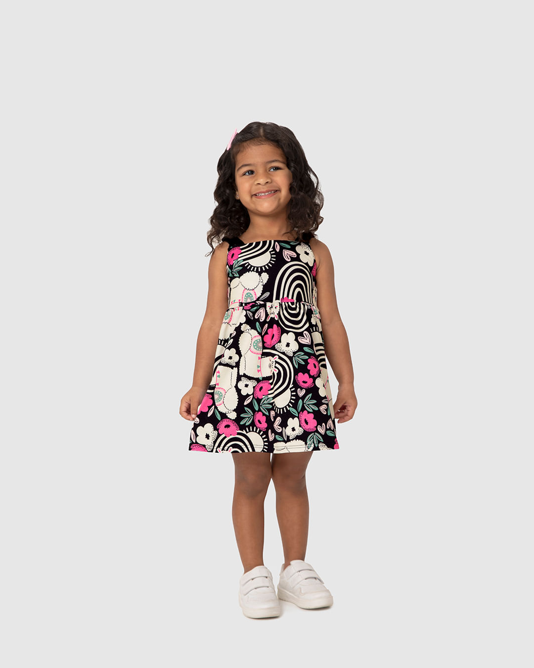 Vestido Infantil Estampa Lhama Em Algodão Malwee Kids