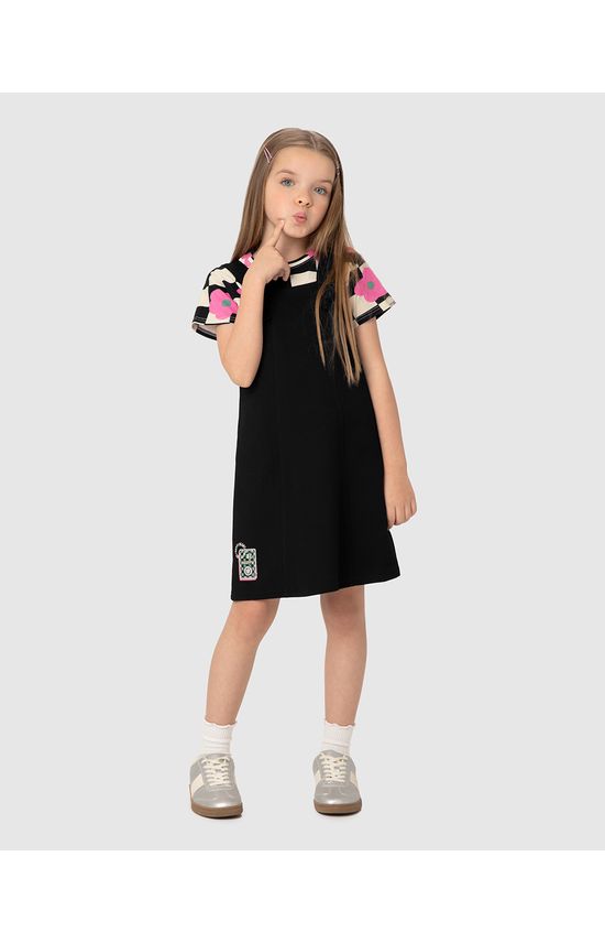 Conjunto Infantil Menina Blusa Quadriculada + Vestido Malwee Kids