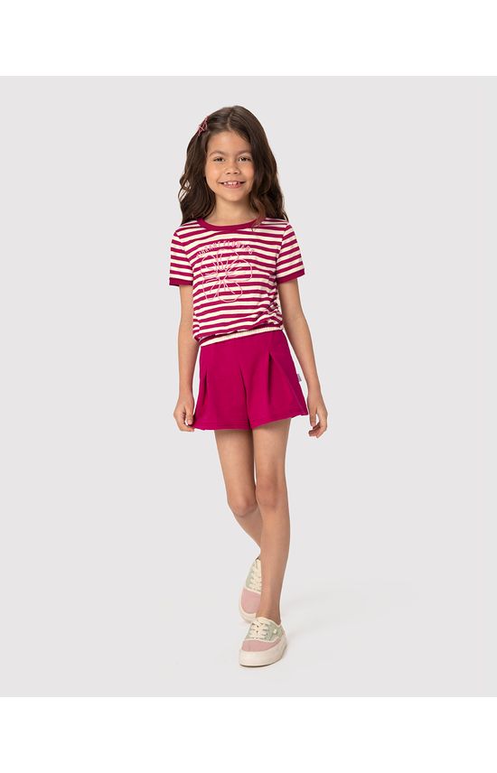 Conjunto Infantil Menina Blusa Listrada Flowers Em Algodão Malwee Kids