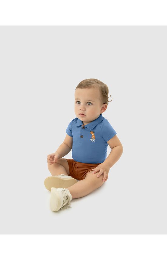Conjunto Infantil Menino Body Estampa Puff + Bermuda Malwee Kids