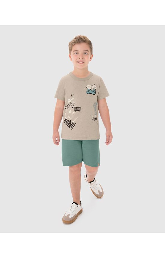 Conjunto Infantil Menino Camiseta Art Future Em Malha Botonê Malwee Kids