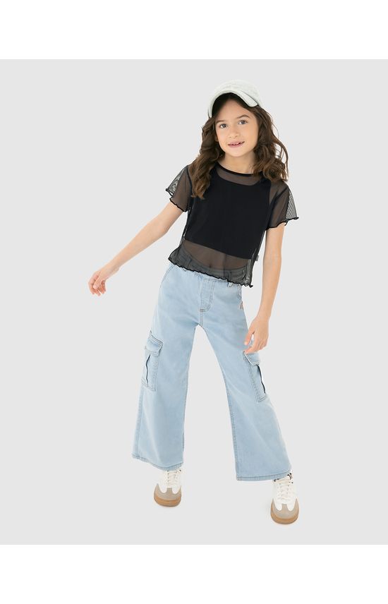 Conjunto Infantil Menina Top + Blusa Em Algodão E Tule Malwee Kids