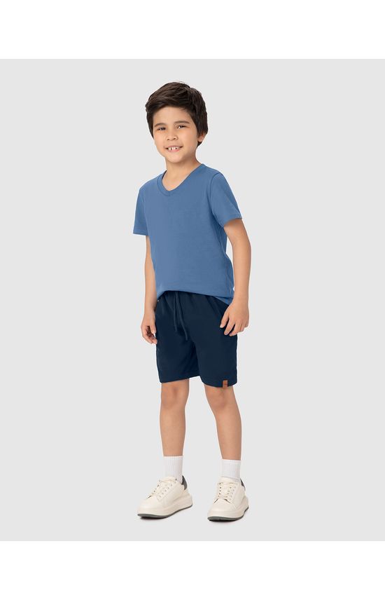 Bermuda Infantil Menino Bolsos Laterais Em Microfibra Malwee Kids