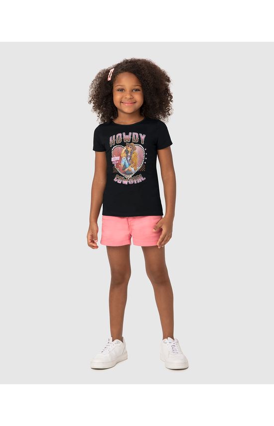 Blusa Infantil Menina Estampa Com Glitter Em Algodão Malwee Kids