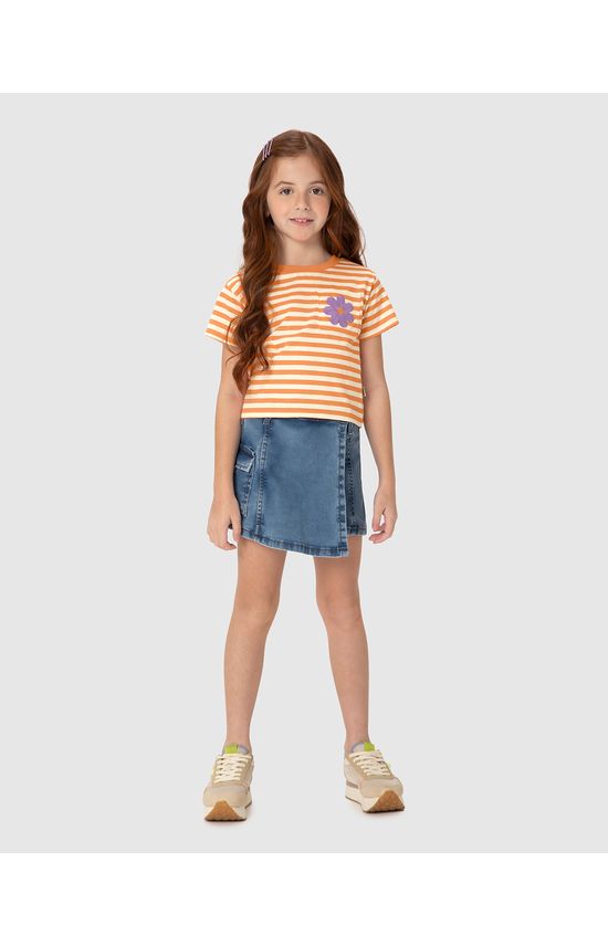 Blusa Infantil Menina Box Listrada Em Algodão Malwee Kids