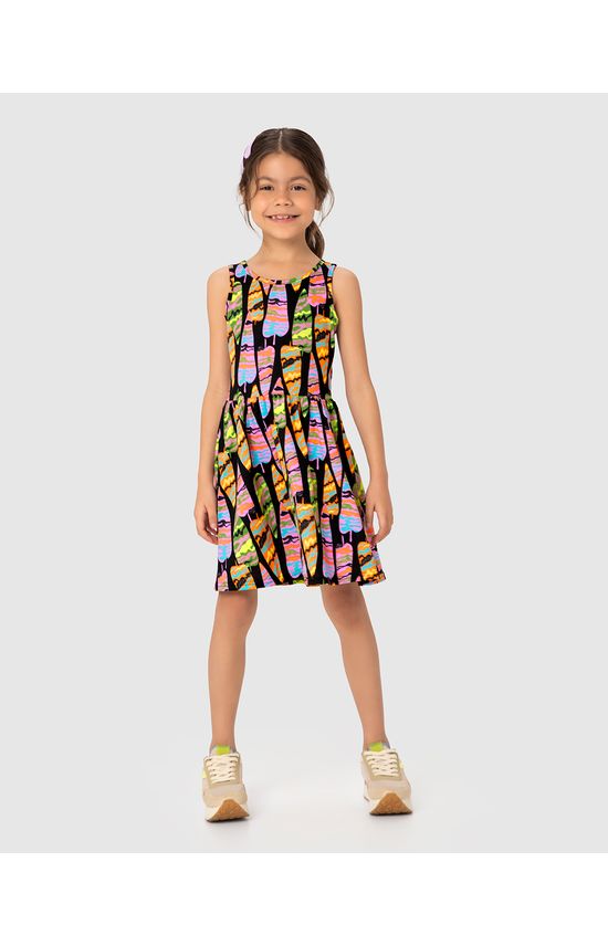 Vestido Infantil Estampado Em Algodão Malwee Kids