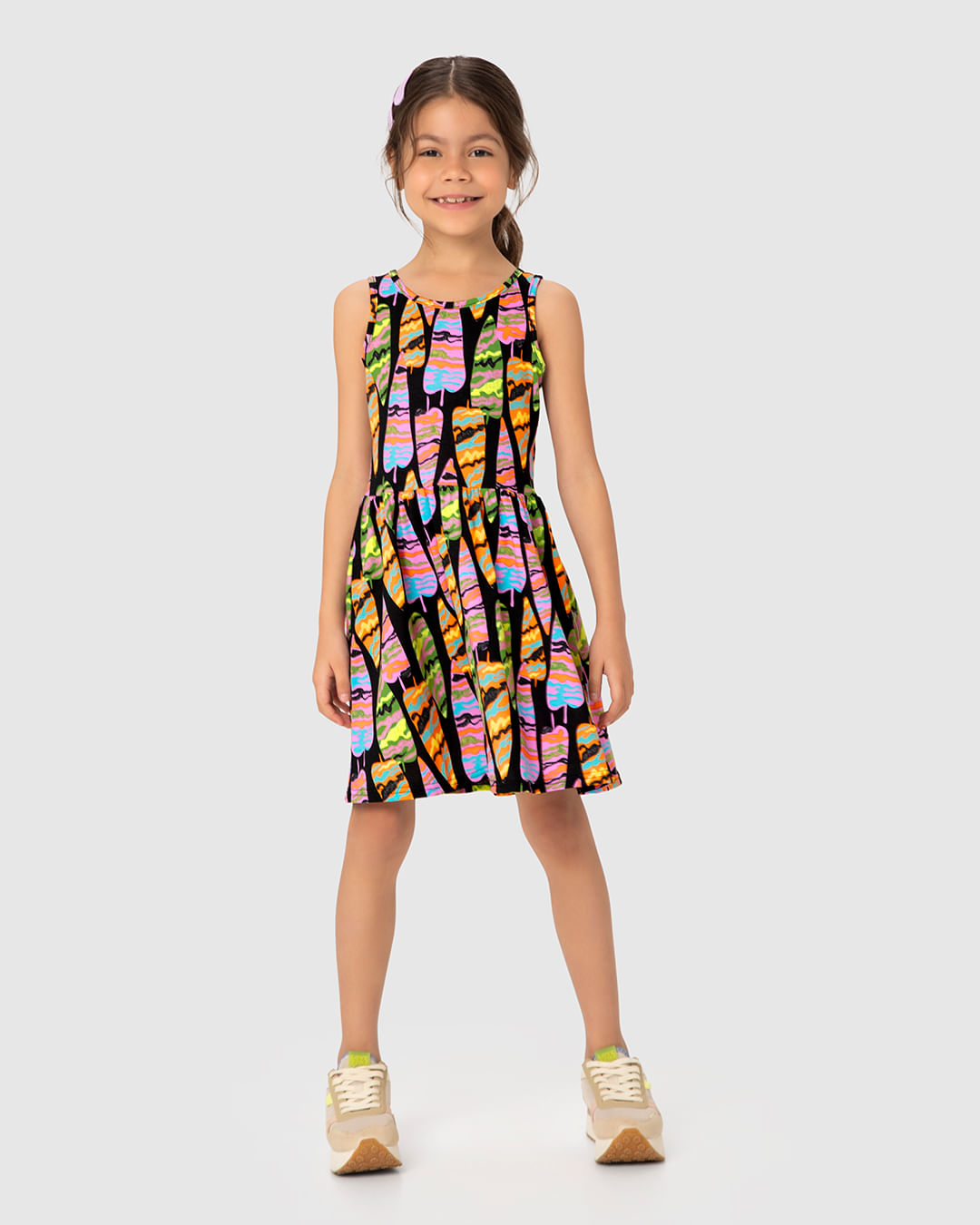 Vestido Infantil Estampado Em Algodão Malwee Kids - Imagem 5