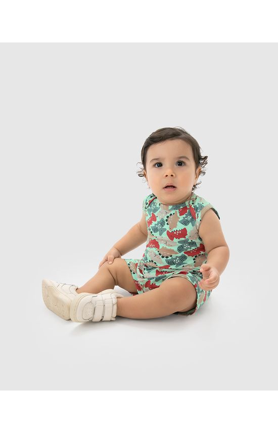 Macaquinho Infantil Menino Estampado Em Algodão Malwee Kids