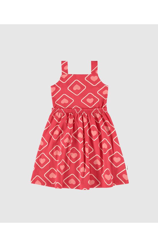 Vestido Infantil Acinturado Decote Reto Em Algodão Malwee Kids