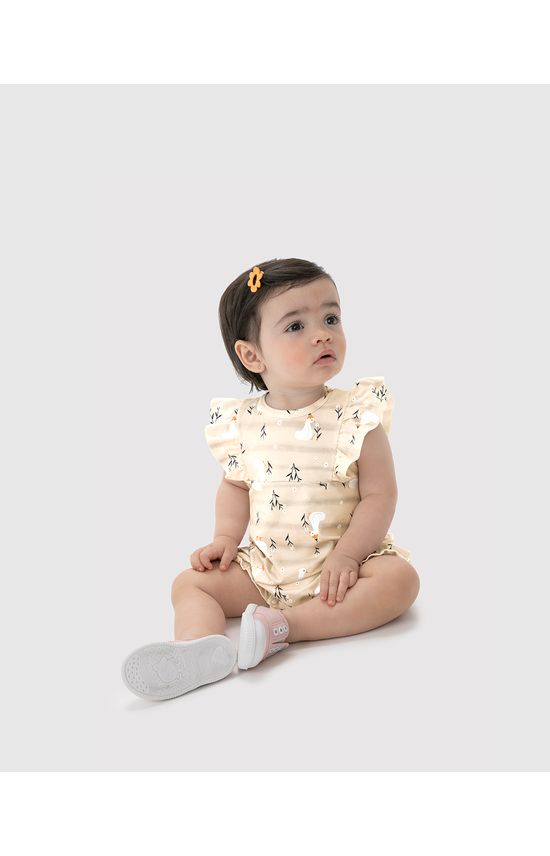 Macaquinho Infantil Menina Babados Em Algodão Malwee Kids