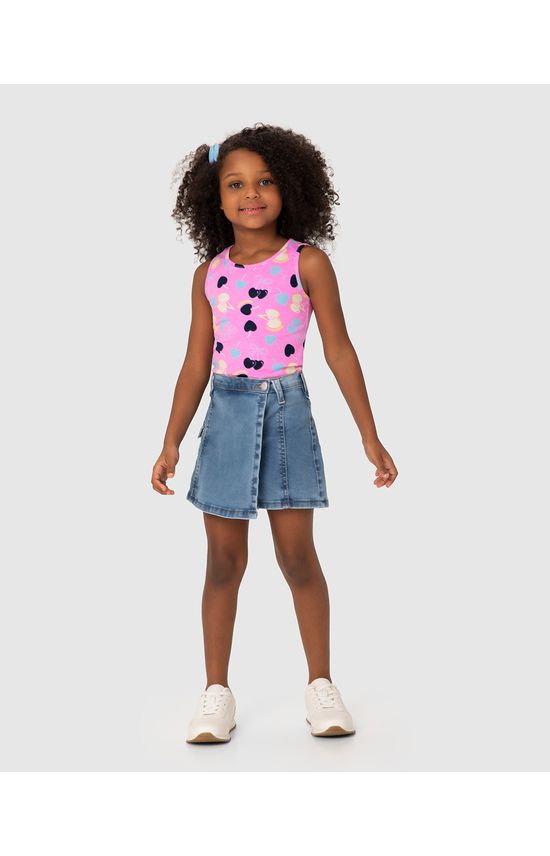 Regata Infantil Menina Estampada Em Algodão Malwee Kids