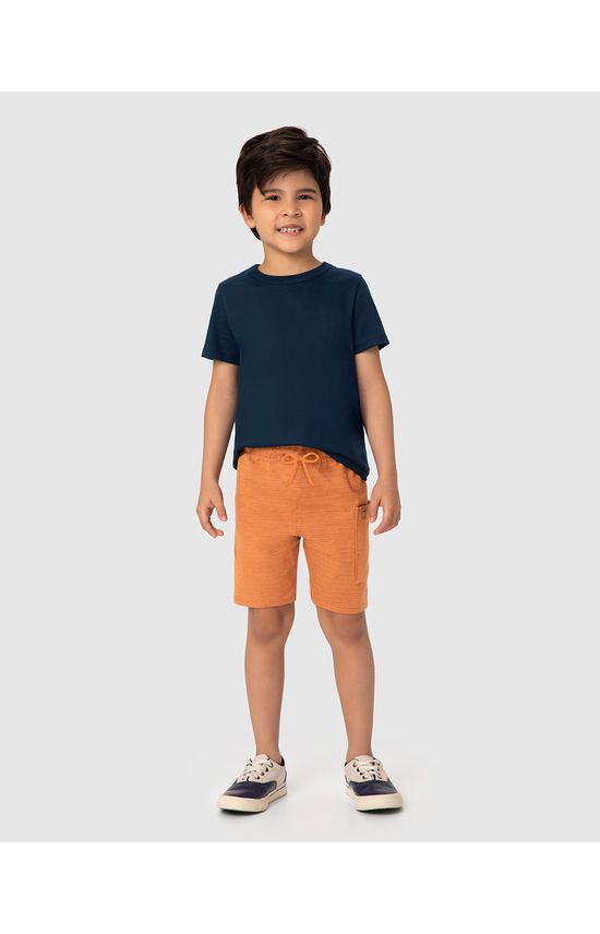 Bermuda Infantil Menino Bolso Lateral Em Malha Texturizada Malwee Kids