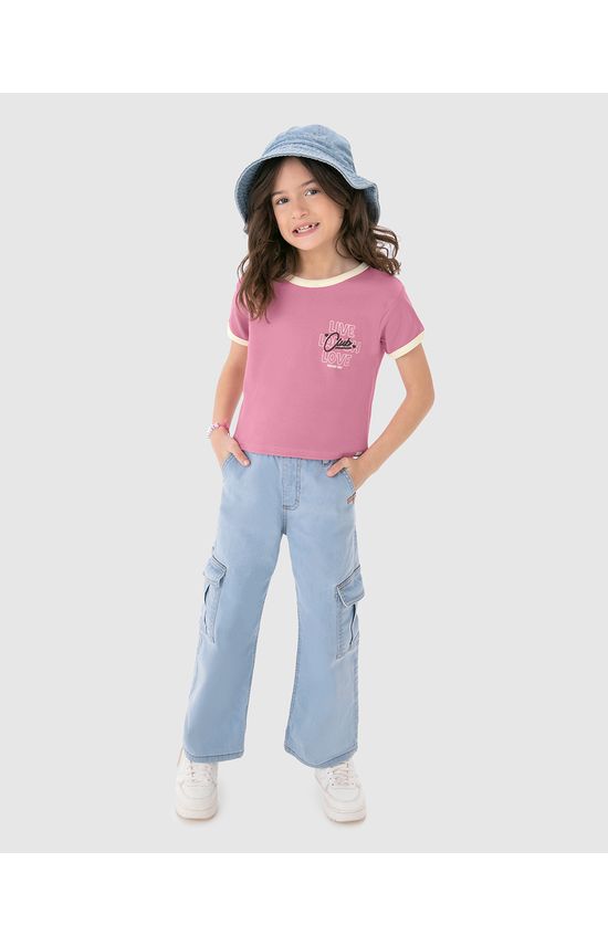 Blusa Infantil Menina Estampa Com Puff Em Ribana Malwee Kids