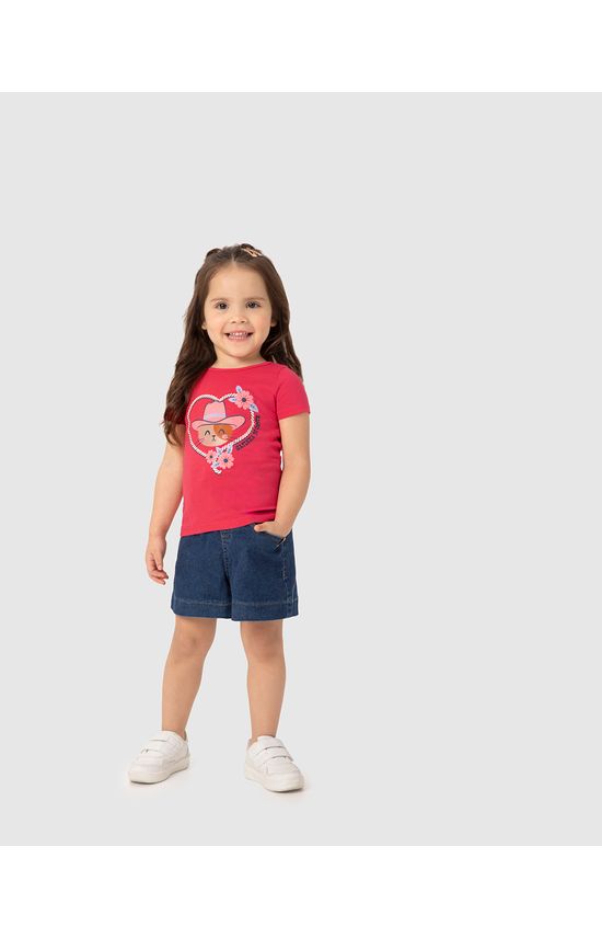 Blusa Infantil Menina Gatinha Do Oeste Em Algodão Malwee Kids