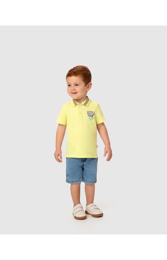 Camisa Polo Infantil Menino Super Fun Em Algodão Malwee Kids