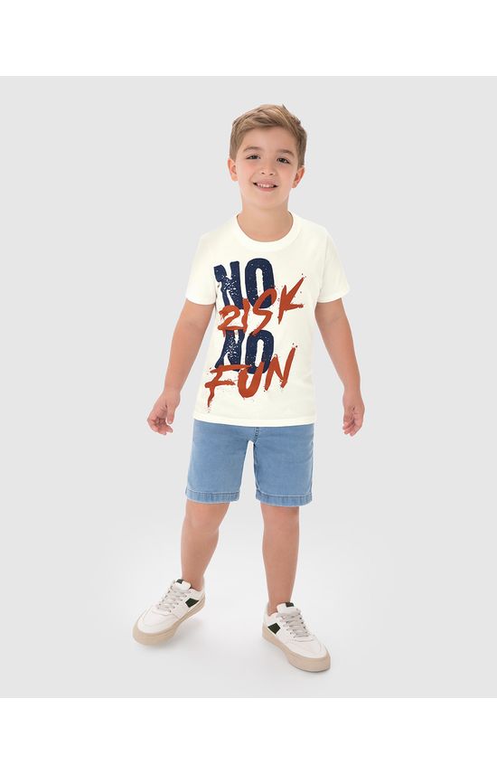 Camiseta Infantil Menino No Risk No Fun Em Algodão Malwee Kids