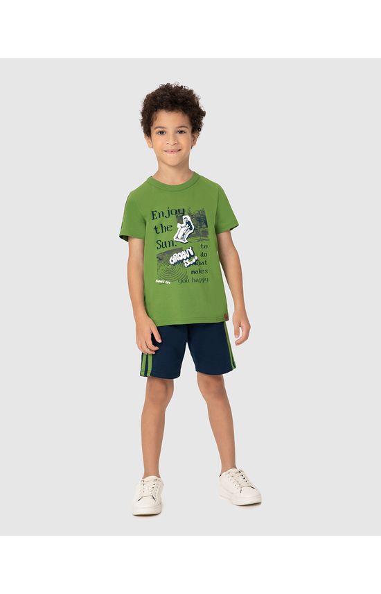 Conjunto Infantil Menino Enjoy The Sun Em Algodão Malwee Kids