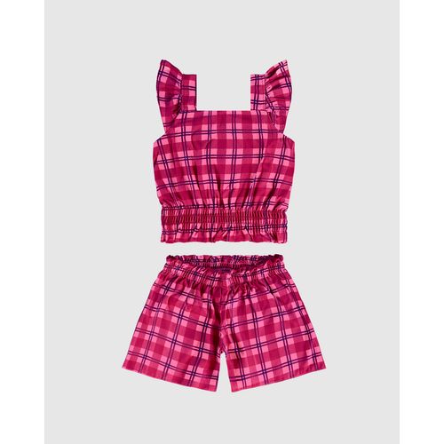 Conjunto Infantil Menina Estampa Xadrez em Viscose Malwee Kids