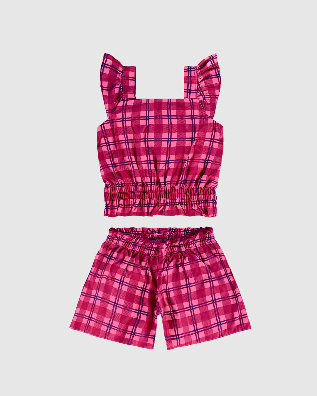 Conjunto Infantil Menina Estampa Xadrez Em Viscose Malwee Kids - Imagem 7