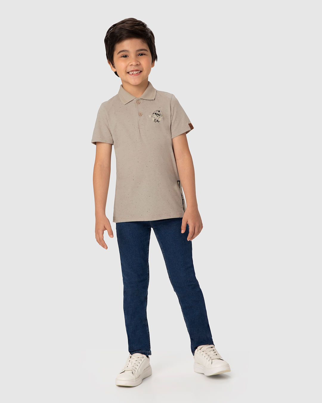 Camisa Polo Infantil Menino Com Estampa Em Malha Botonê Malwee Kids