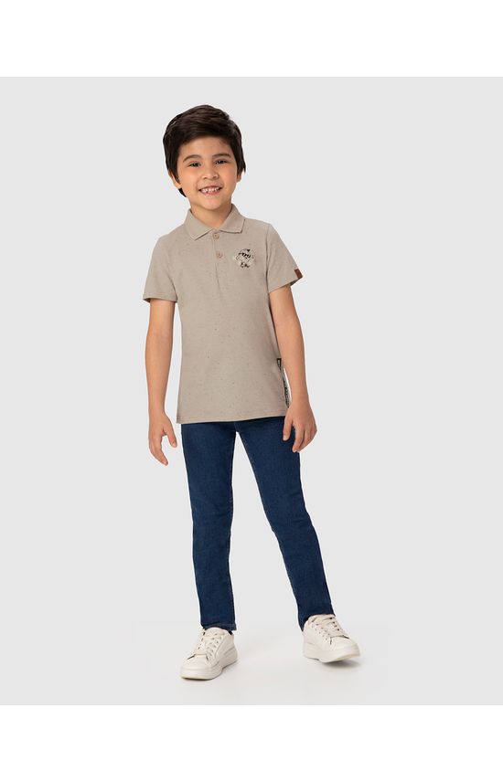 Camisa Polo Infantil Menino Com Estampa Em Malha Botonê Malwee Kids