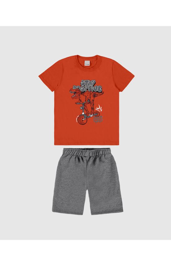Conjunto Infantil Menino Camiseta Com Bermuda Em Moletinho Malwee Kids