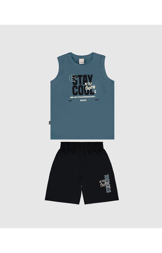 Conjunto Infantil Menino Regata Stay Cool Em Algodão Malwee Kids