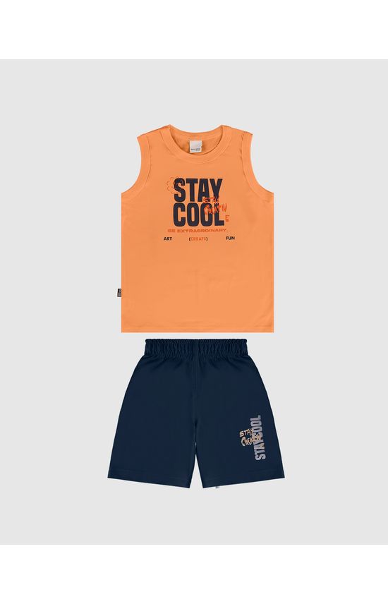 Conjunto Infantil Menino Regata Stay Cool Em Algodão Malwee Kids